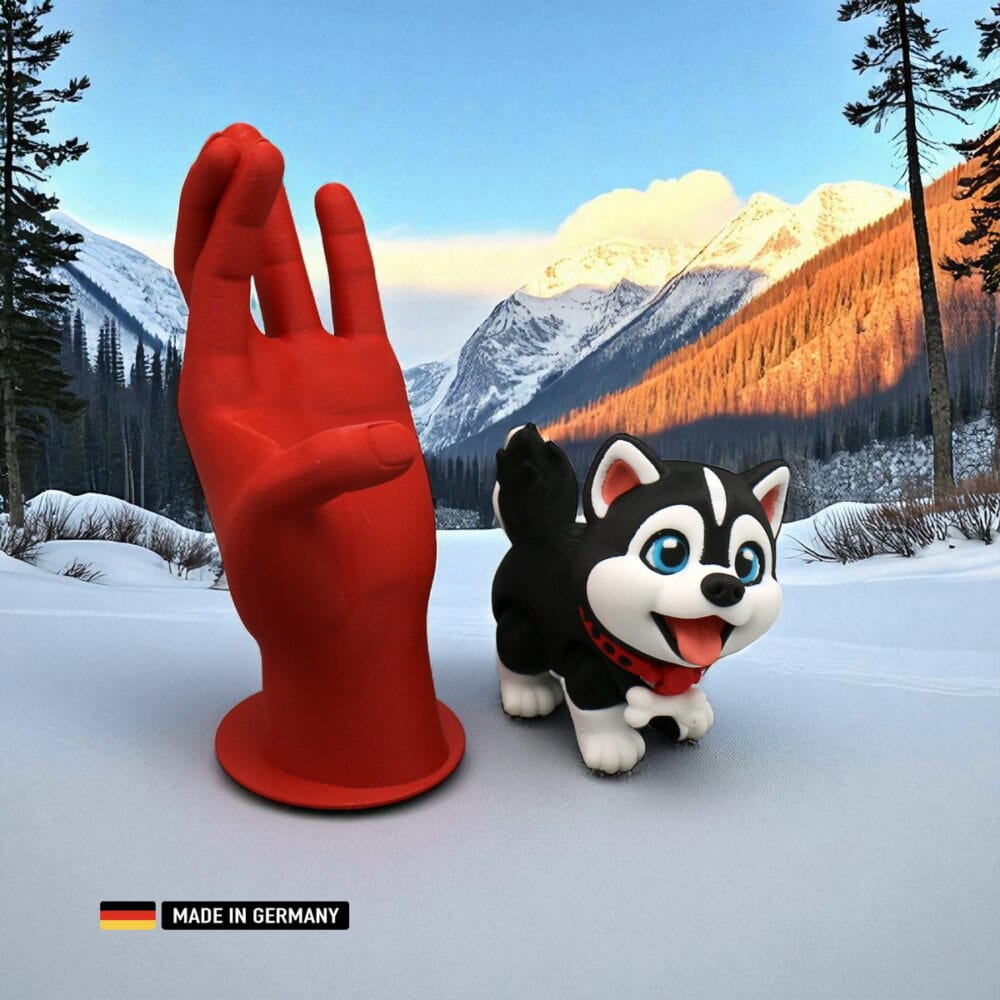 husky welpe figur baby, mehrfarbig mit beweglichen gliedern, dekoration