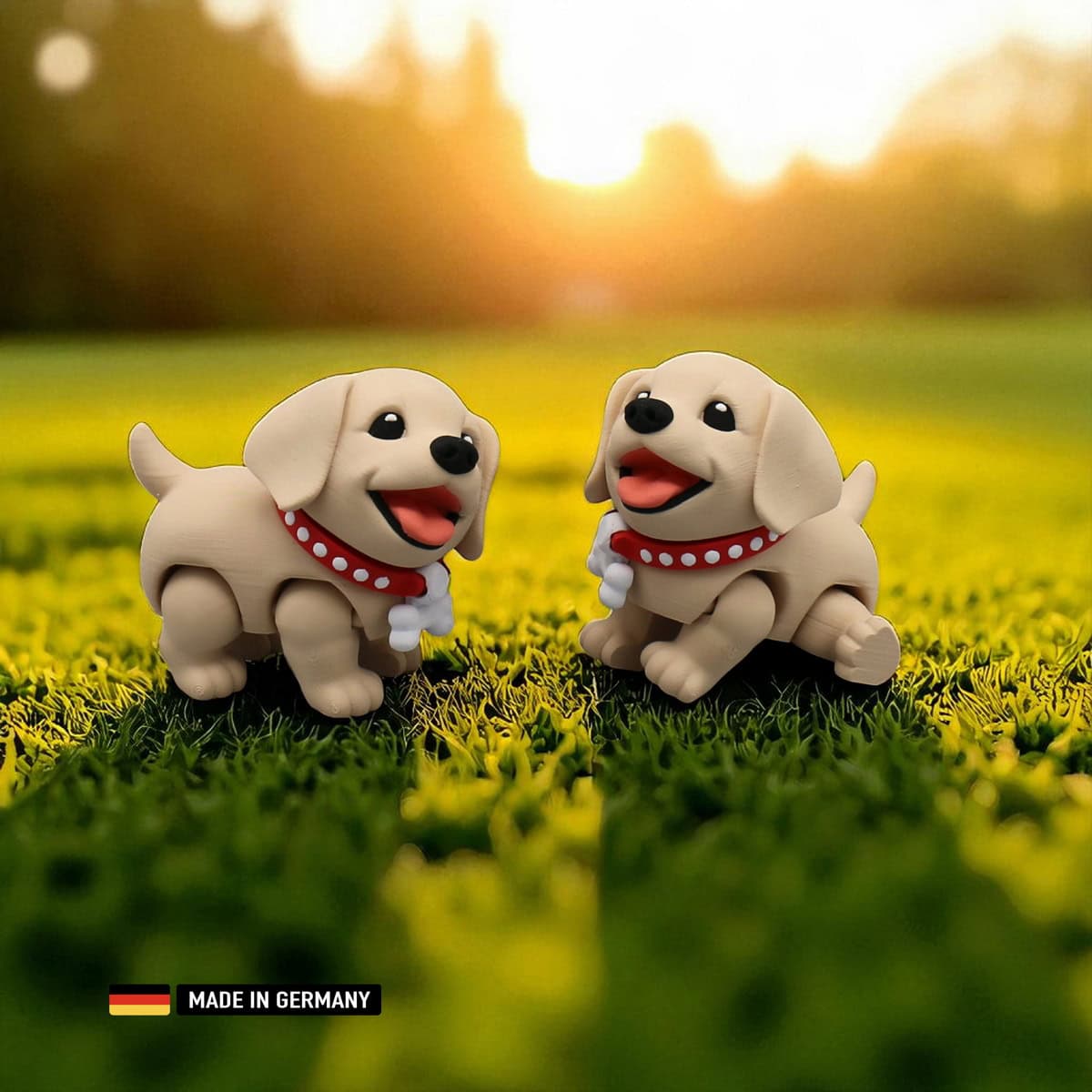 labrador welpe figur, mehrfarbig mit beweglichen gliedern, dekoration