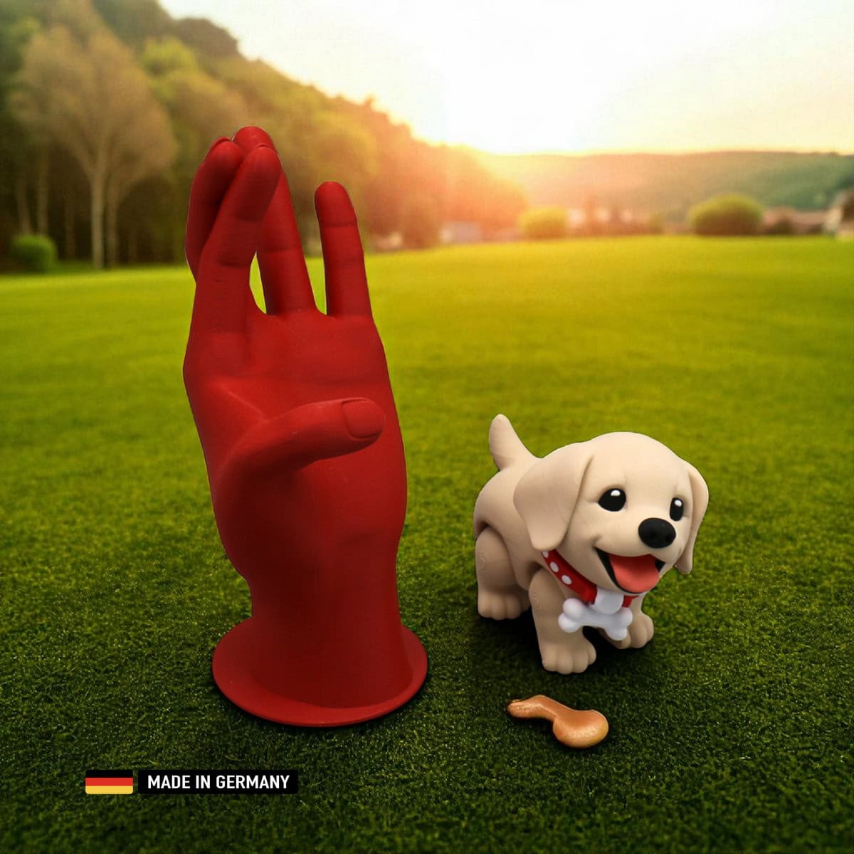 labrador welpe figur, mehrfarbig mit beweglichen gliedern, dekoration