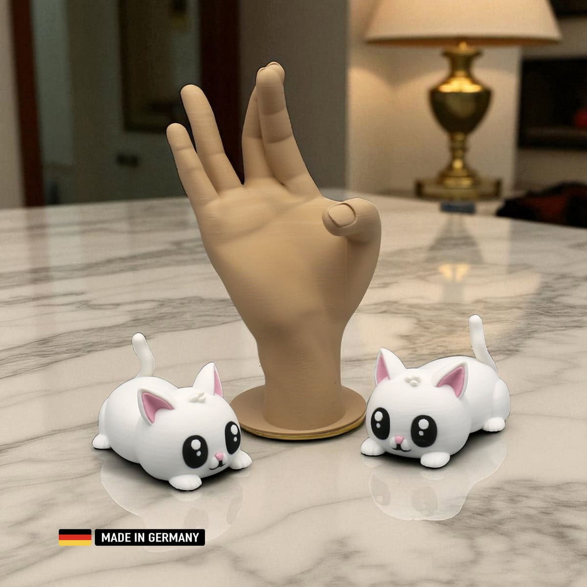 liegende katzenfigur – niedliche deko ohne bewegliche teile