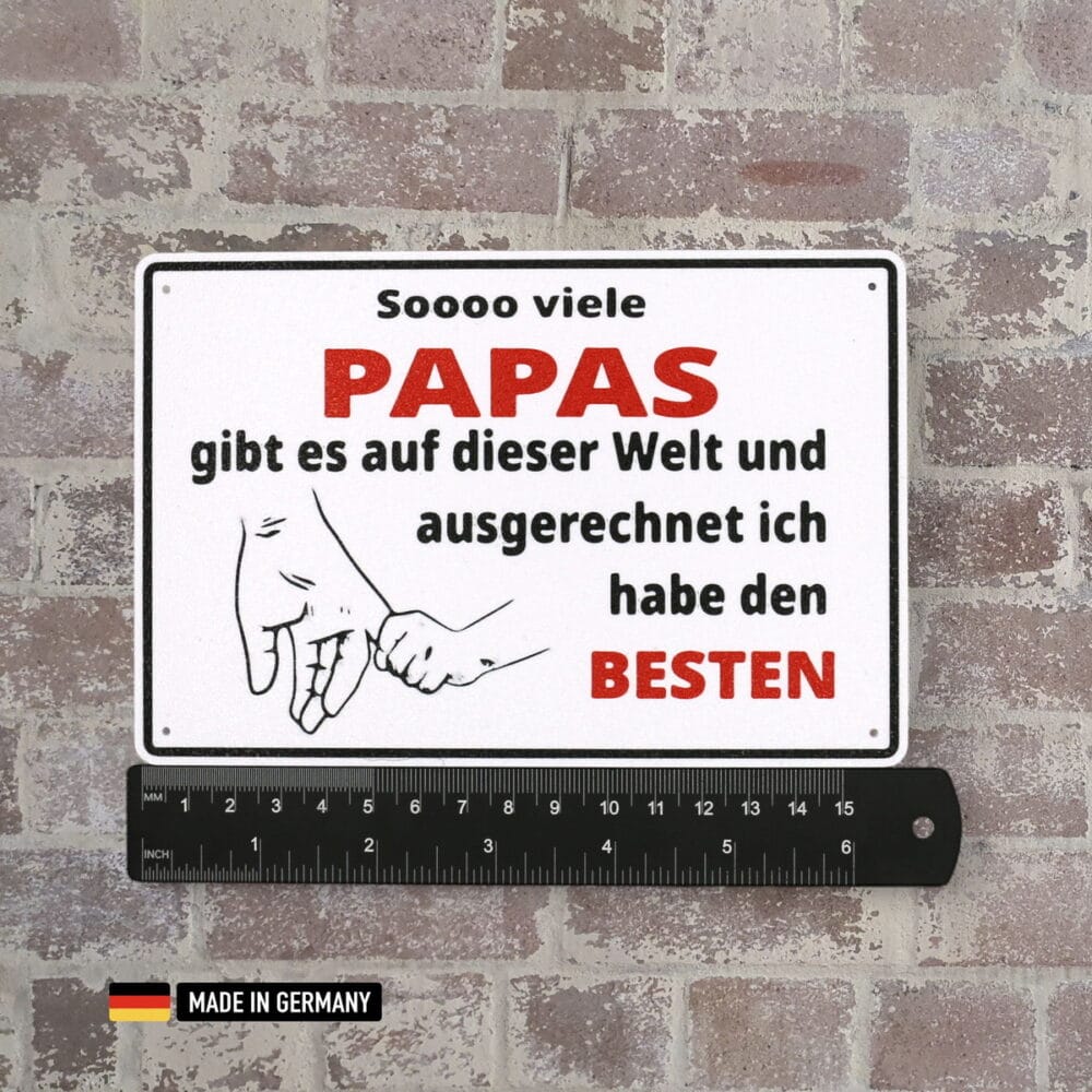 schild: so viele papas gibt es auf der welt, ausgerechnet ich habe den besten