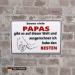 schild: so viele papas gibt es auf der welt, ausgerechnet ich habe den besten