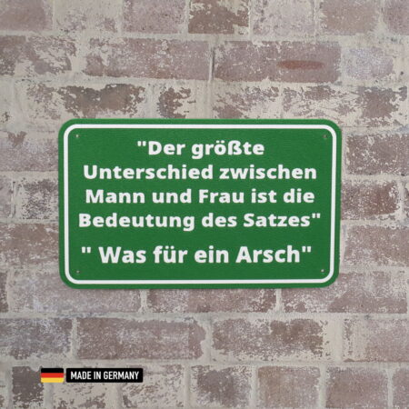 schild: der größte unterschied zwischen mann und frau