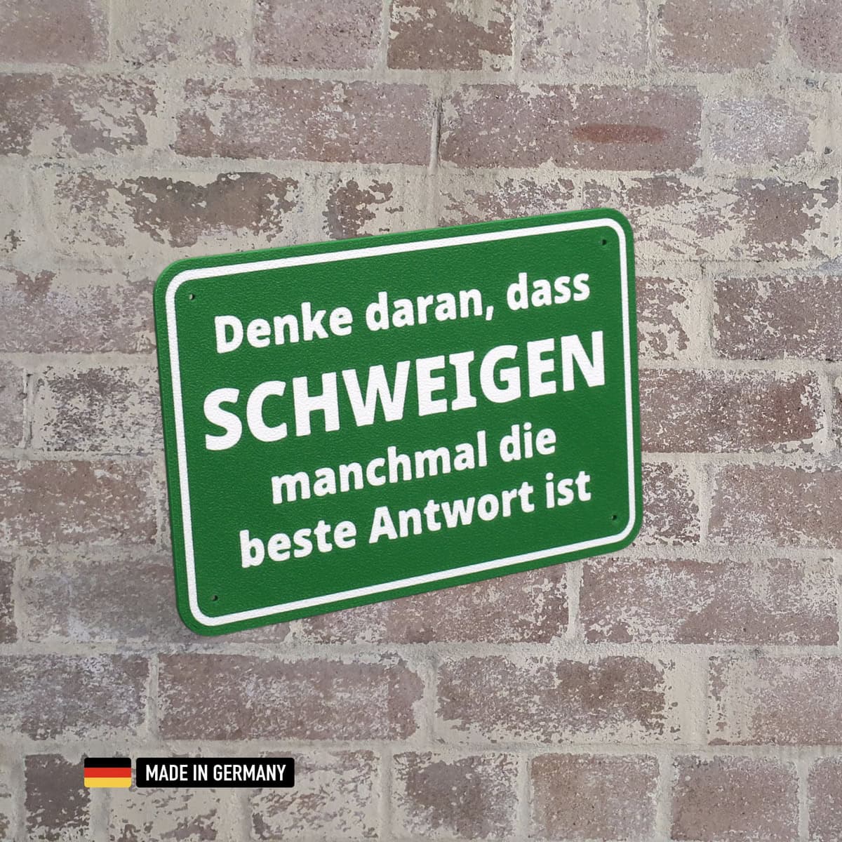 schild: denke daran, dass schweigen manchmal die beste antwort ist