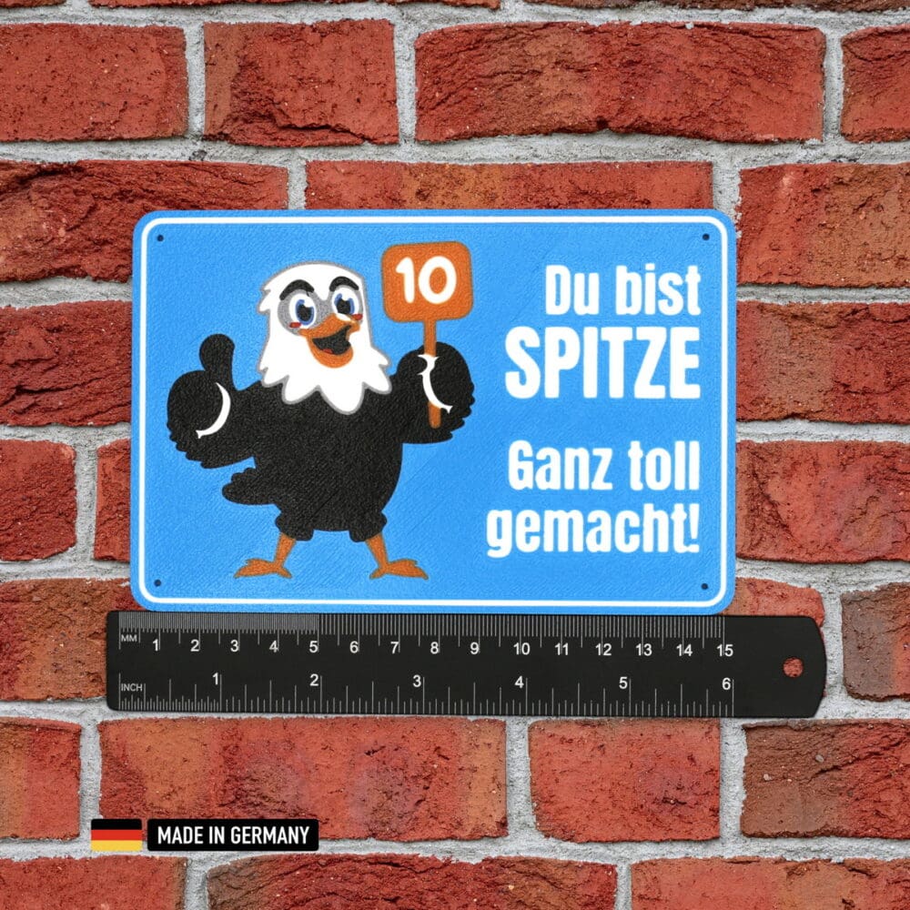 schild: du bist spitze ganz toll gemacht!