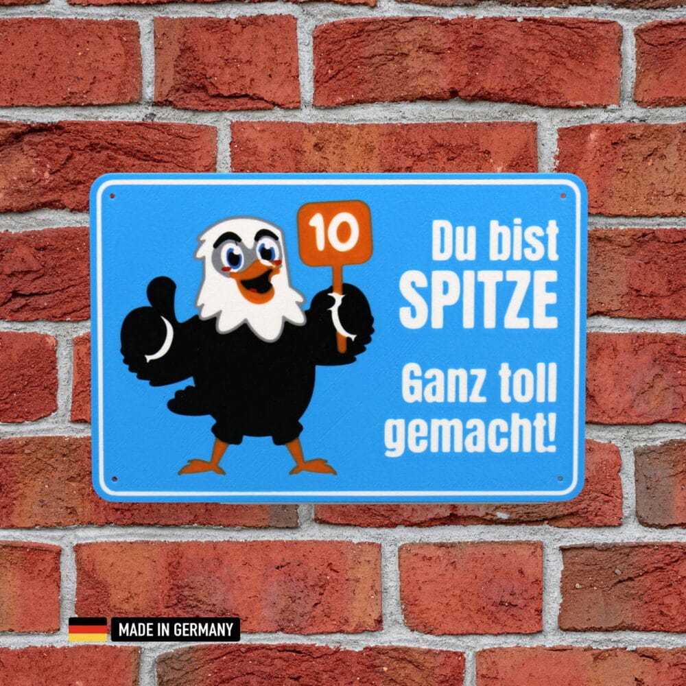 schild: du bist spitze ganz toll gemacht!