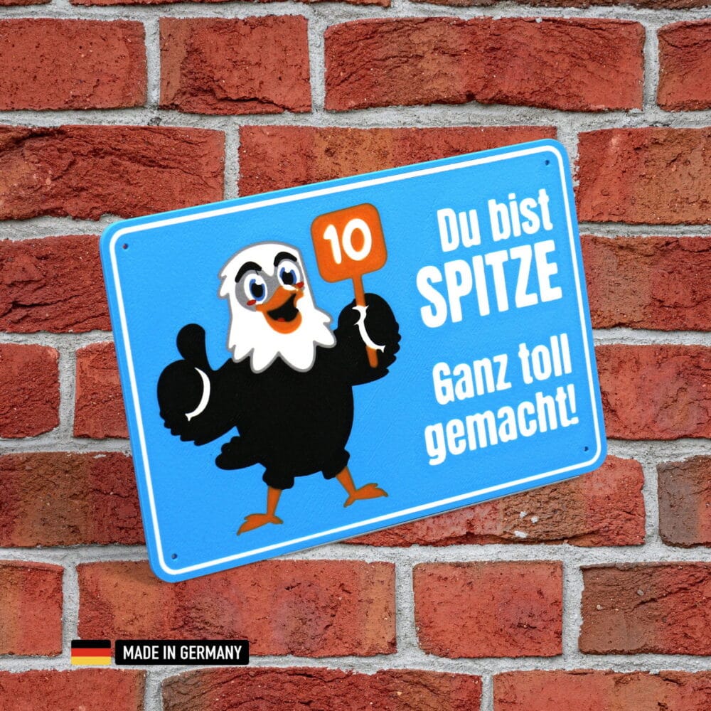 schild: du bist spitze ganz toll gemacht!