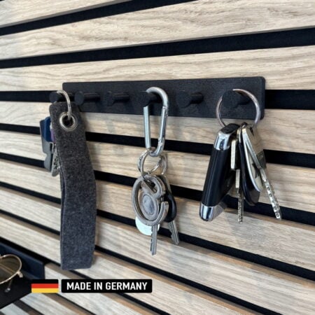 schlüsselbrett luis 6 fach für akustikpaneele 13mm / schlüsselleiste schlüsselhaken kohlefaserverstärkt