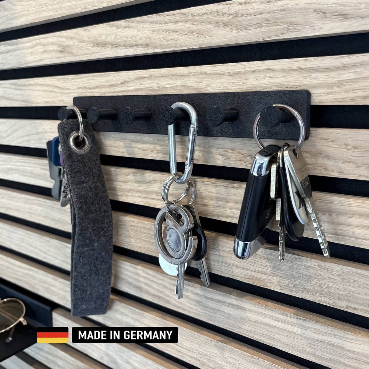 schlüsselbrett luis 6 fach für akustikpaneele 13mm / schlüsselleiste schlüsselhaken kohlefaserverstärkt