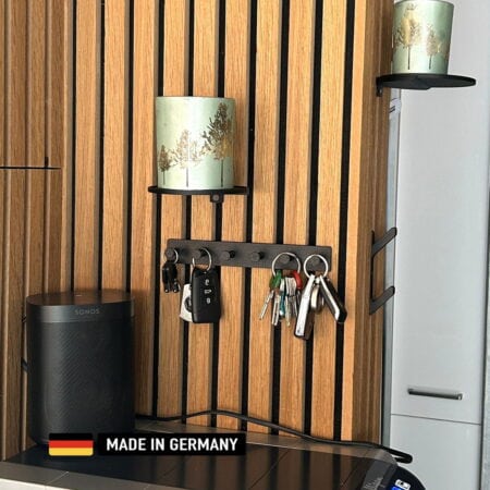 schlüsselbrett luis 6 fach für akustikpaneele 13mm / schlüsselleiste schlüsselhaken kohlefaserverstärkt