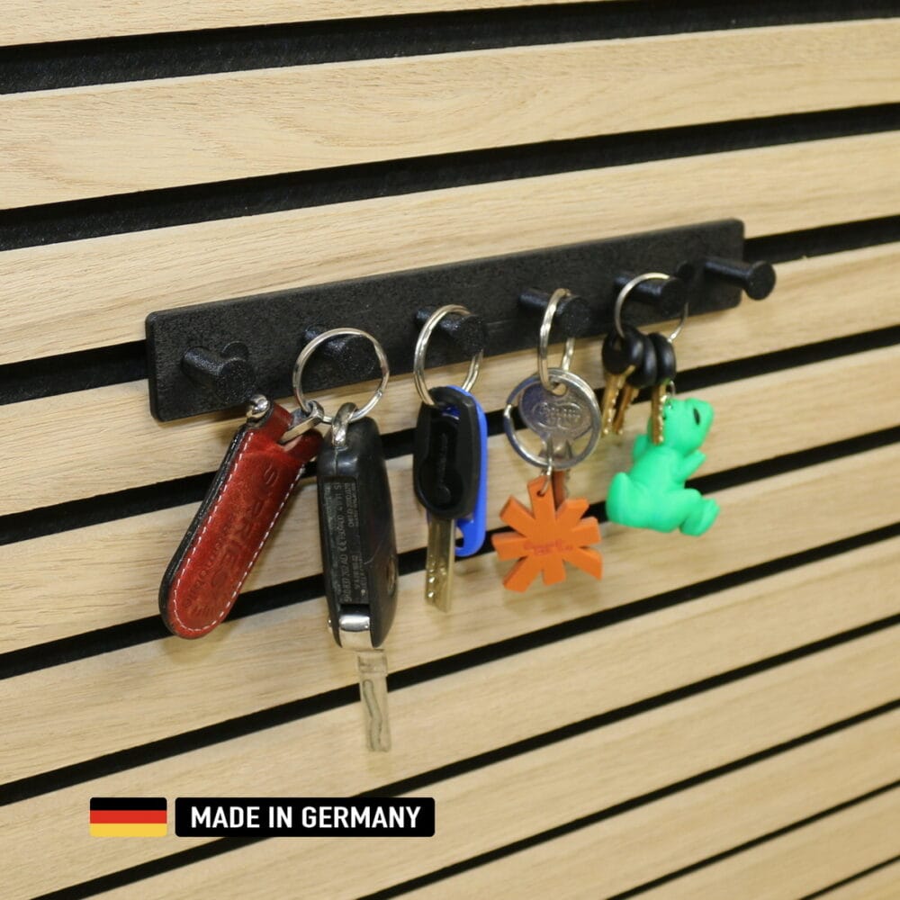 schlüsselbrett luis 6 fach für akustikpaneele 13mm / schlüsselleiste schlüsselhaken kohlefaserverstärkt