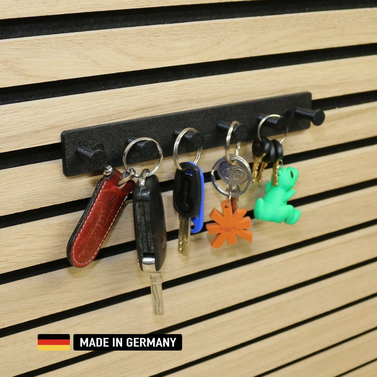 schlüsselbrett luis 6 fach für akustikpaneele 13mm / schlüsselleiste schlüsselhaken kohlefaserverstärkt