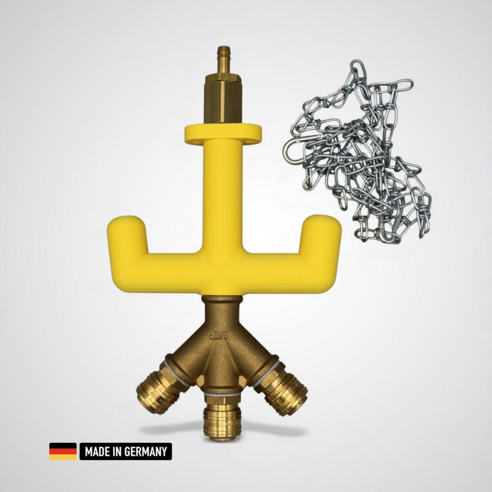 druckluft versorgungsgondel mit griffstück 3x druckluftkupplungen nw 7.2
