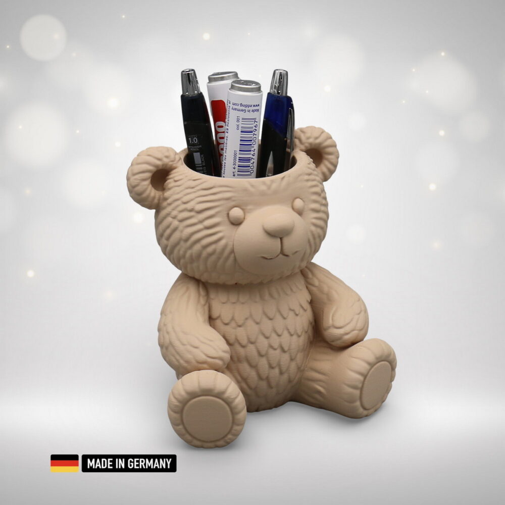 stiftehalter im teddybär design für schreibtisch, büro, zuhause, etc.