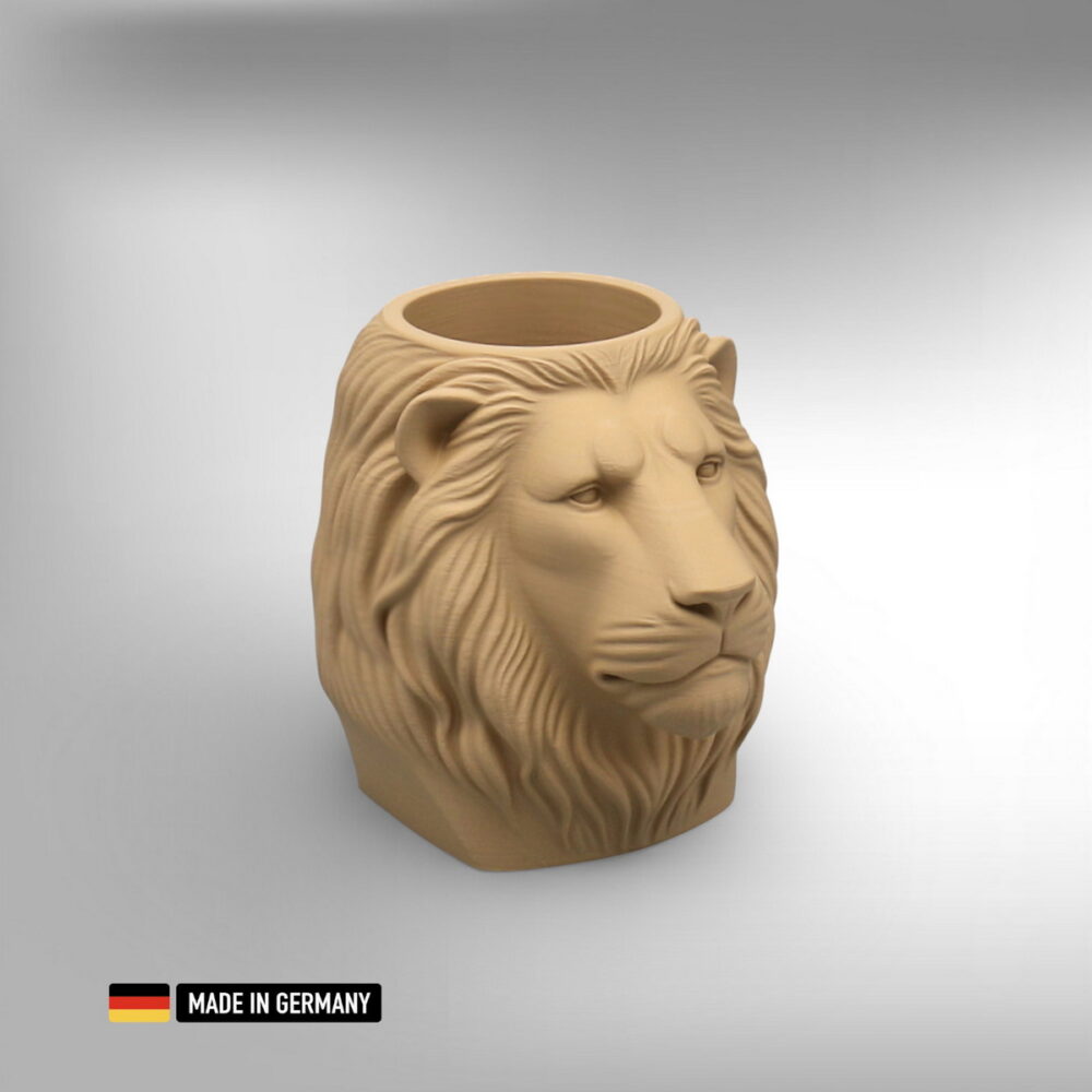 stiftehalter leo der löwe für schreibtisch, büro, zuhause, etc. majestätische stifthalter