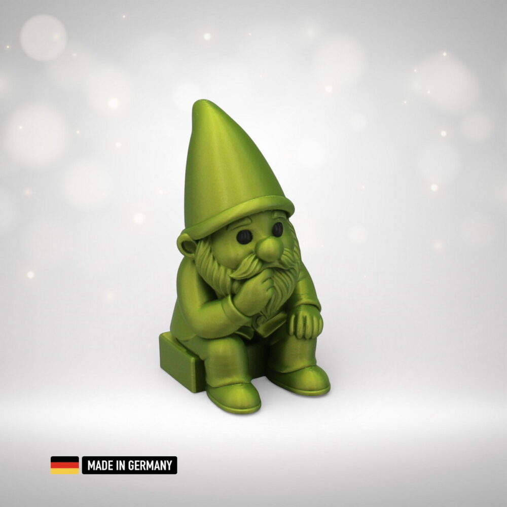 grübelzwerg gartenzwerg gnom moderne figur im metallic design