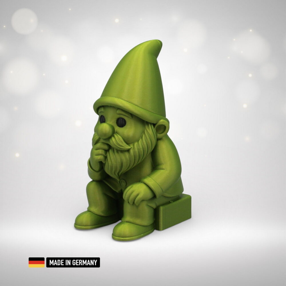 grübelzwerg gartenzwerg gnom moderne figur im metallic design