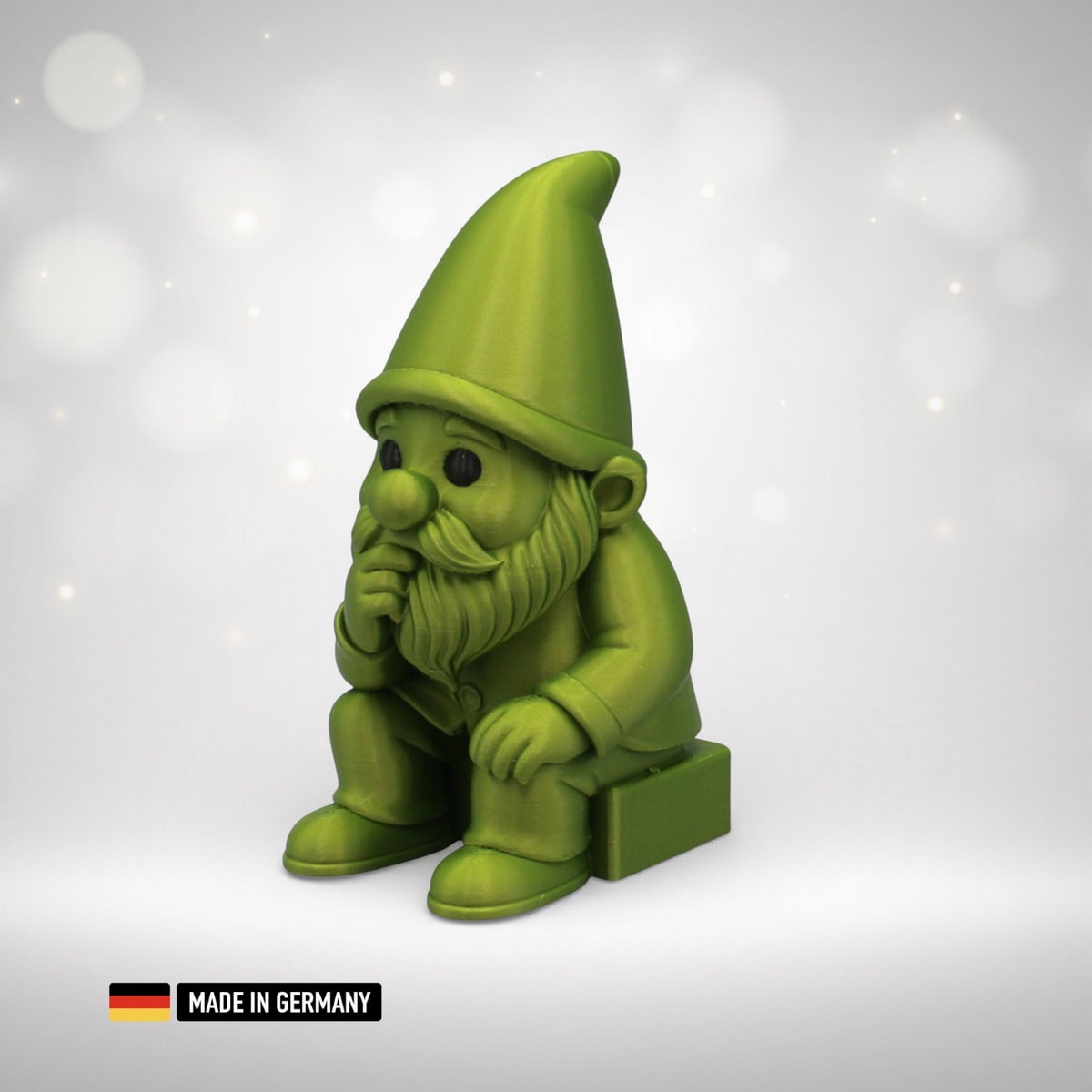 grübelzwerg gartenzwerg gnom moderne figur im metallic design