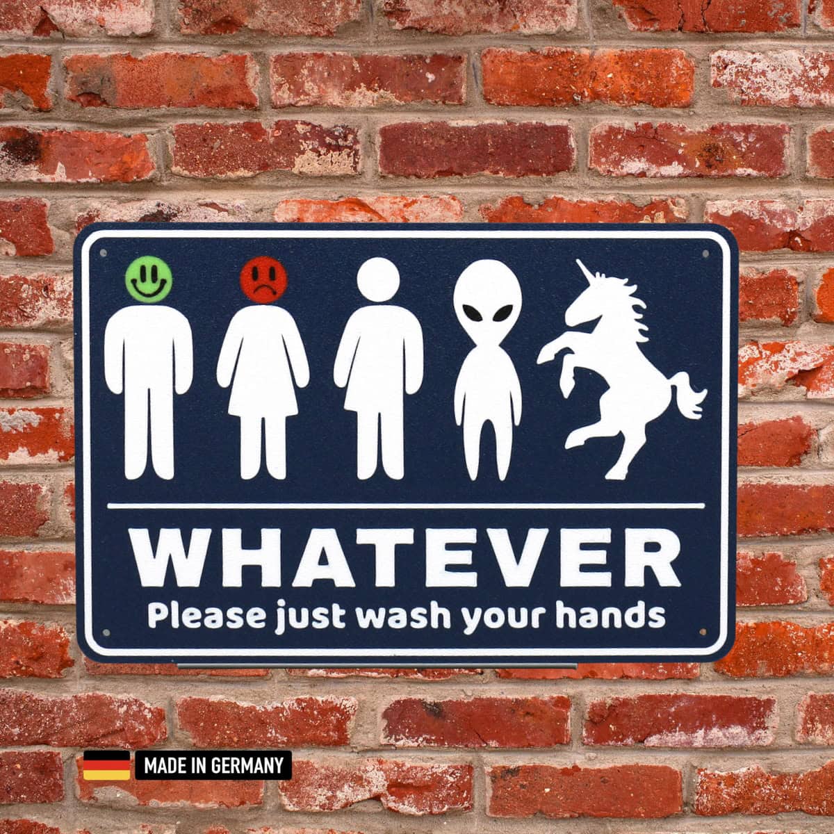 schild: toilettenschild divers, aliens, etc. / whatever wash your hands