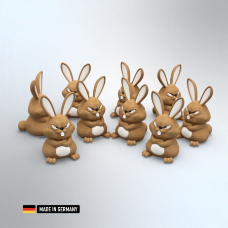 hase figur stehend mehrfarbige tierfigur mit markantem blick