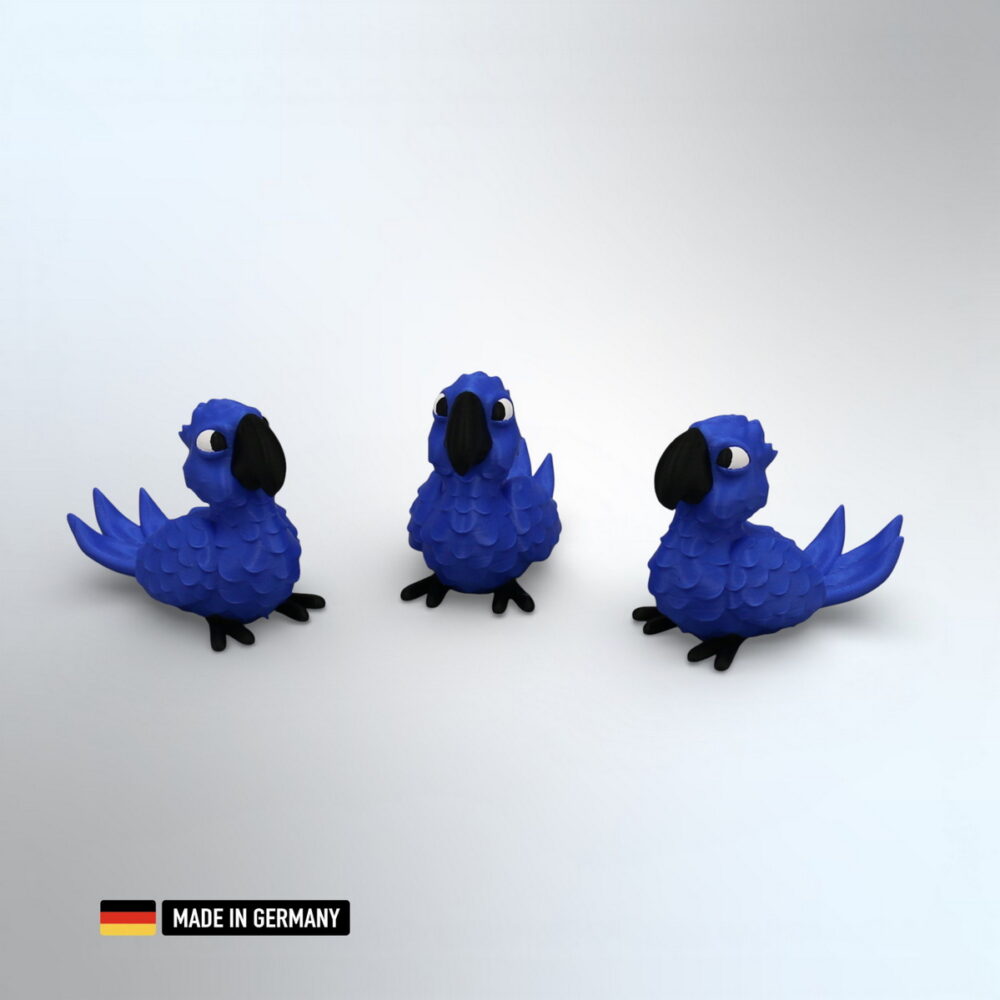 papagei figur blau mehrfarbig stehend, dekoration