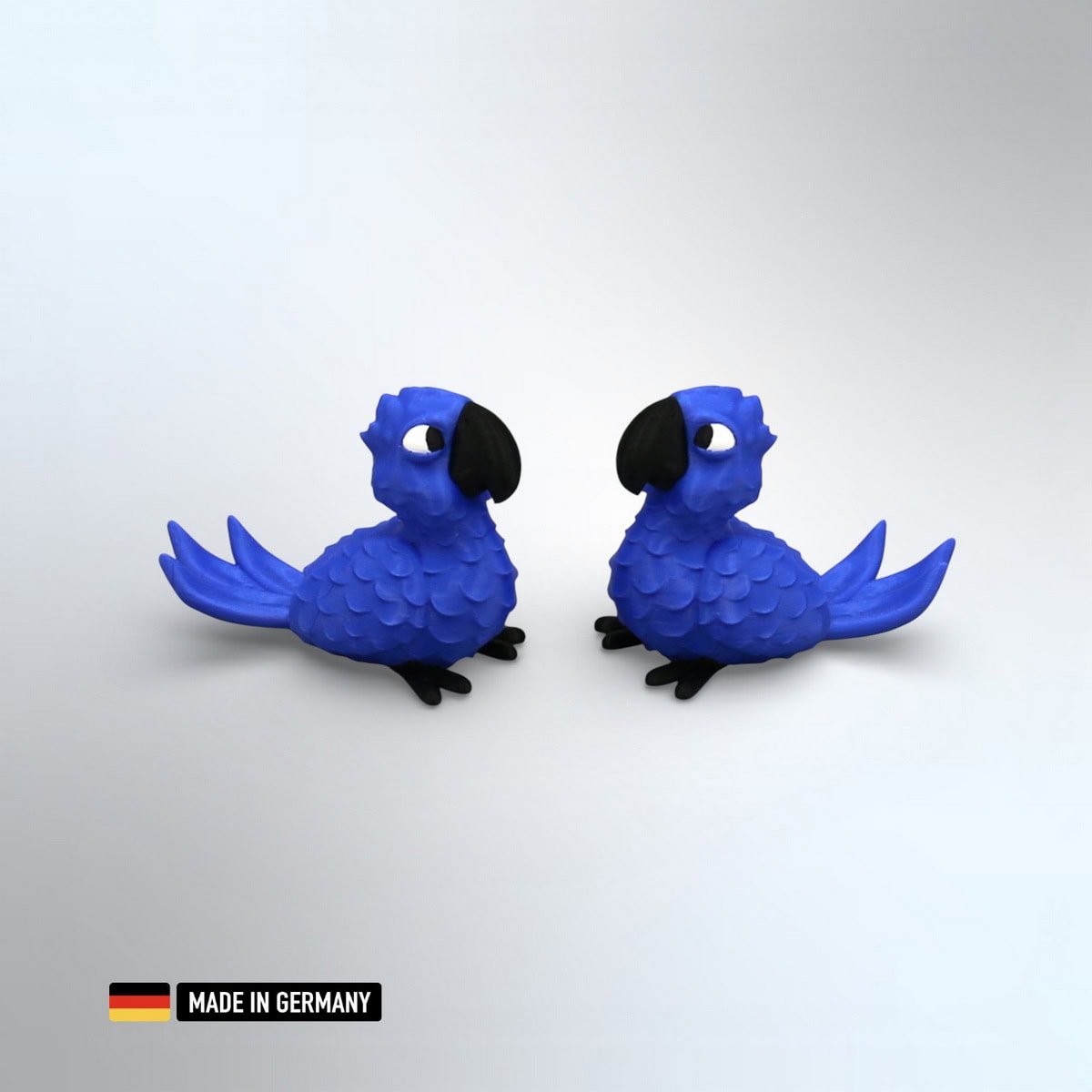 papagei figur blau mehrfarbig stehend, dekoration