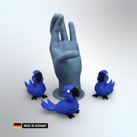 papagei figur blau mehrfarbig stehend, dekoration