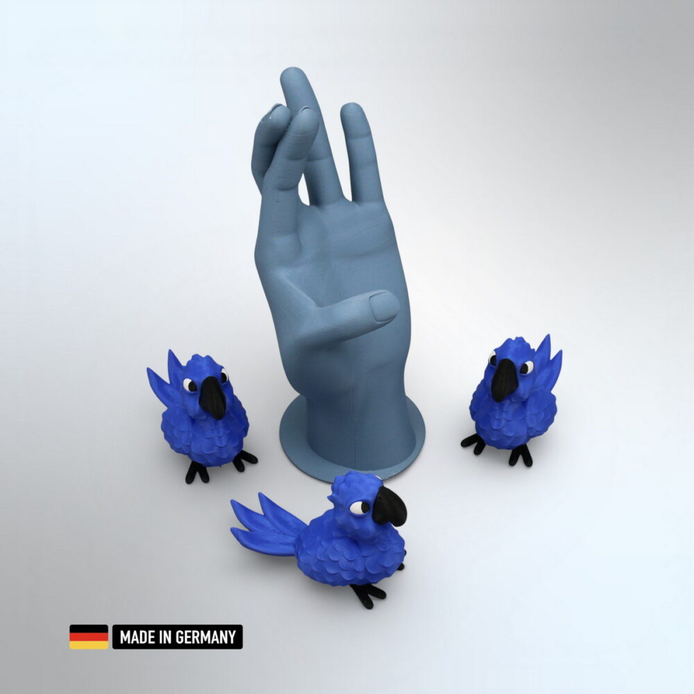 papagei figur blau mehrfarbig stehend, dekoration