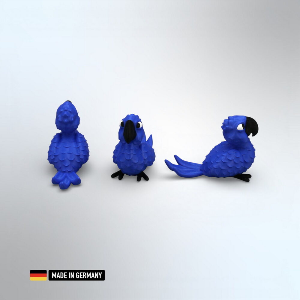 papagei figur blau mehrfarbig stehend, dekoration
