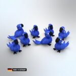 papagei figur blau mehrfarbig stehend, dekoration