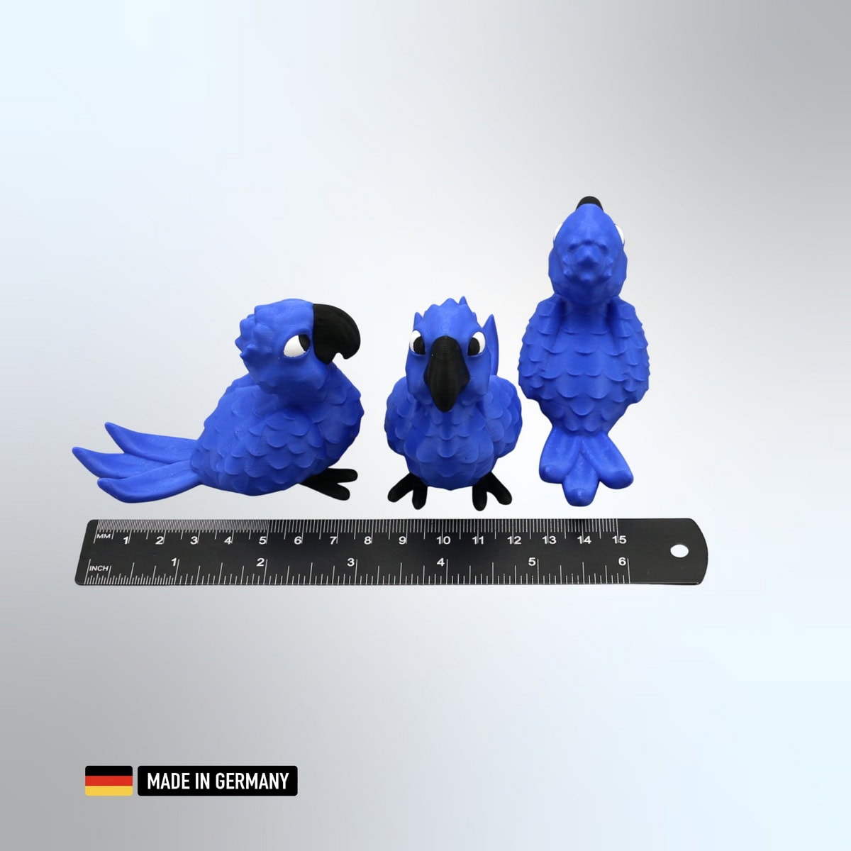 papagei figur blau mehrfarbig stehend, dekoration