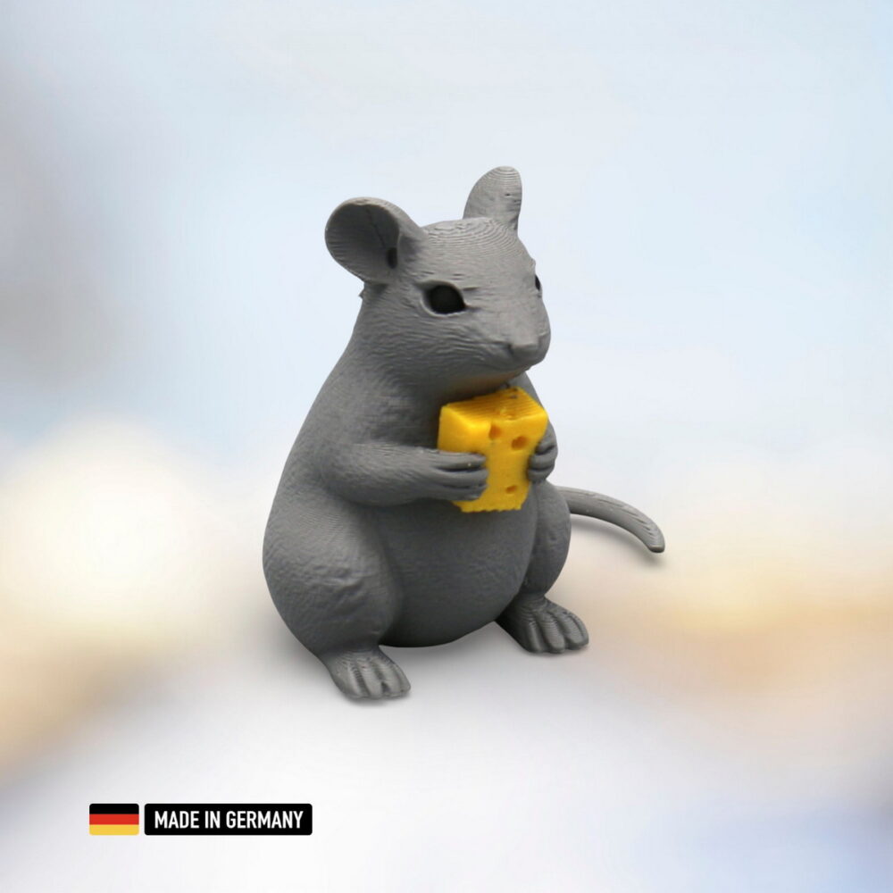 maus "käsedieb" figur dekorative tierfigur kunststoff mehrfarbig