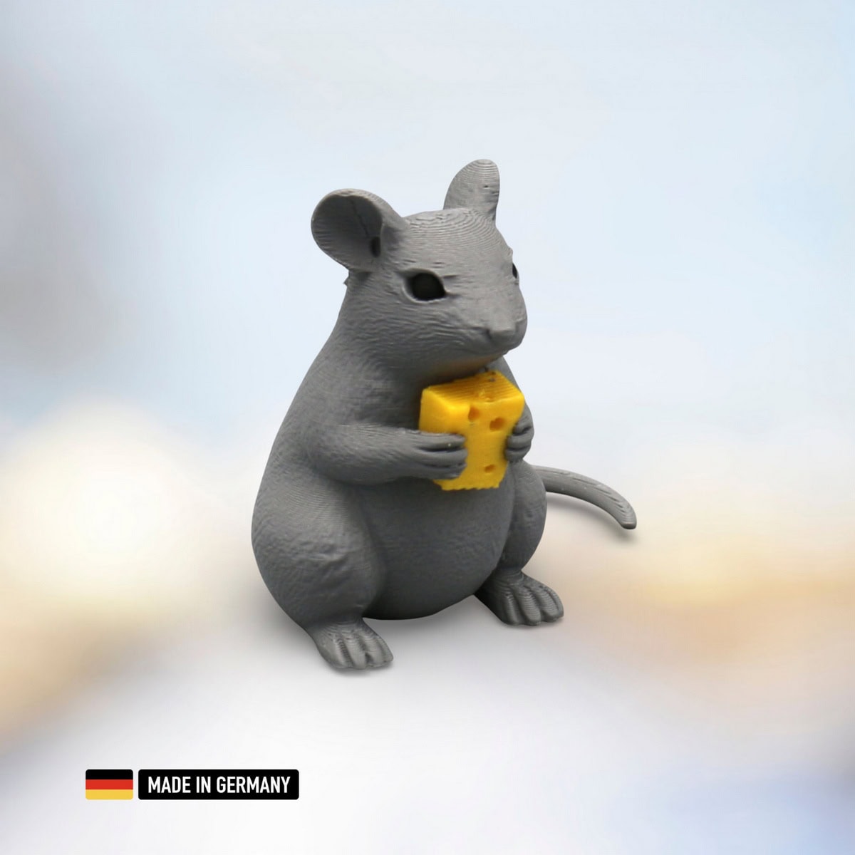 maus "käsedieb" figur dekorative tierfigur kunststoff mehrfarbig
