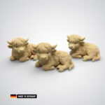 highland rind lounge liegend glasfaserverstärkt mit schwarzen augen