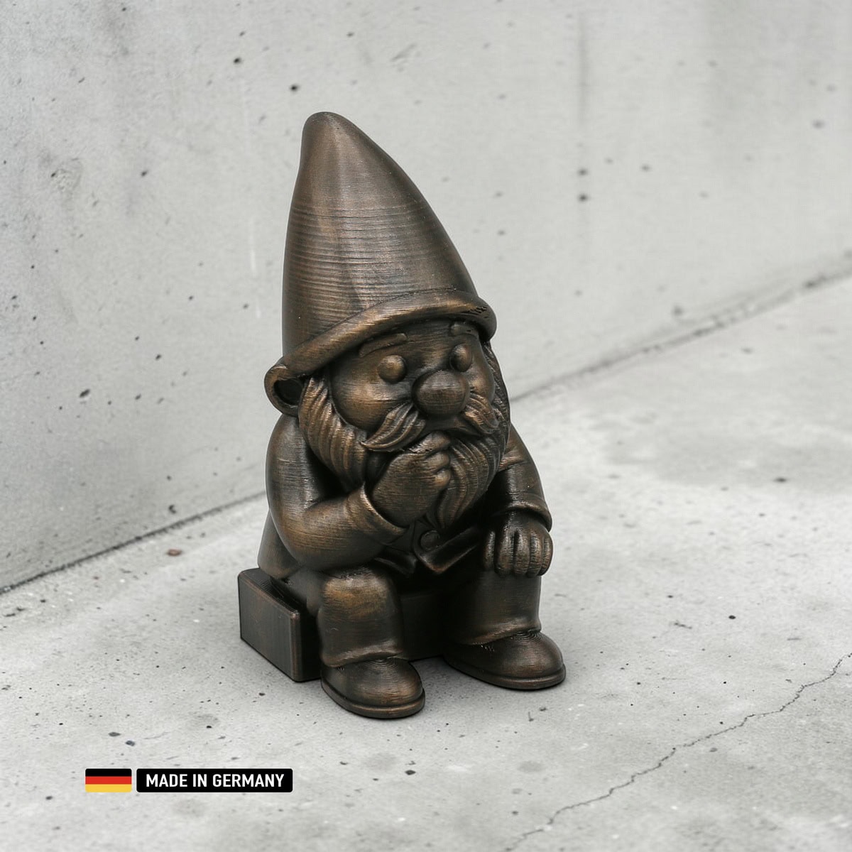 grübelzwerg brushes figur metallic handveredelt garten deko