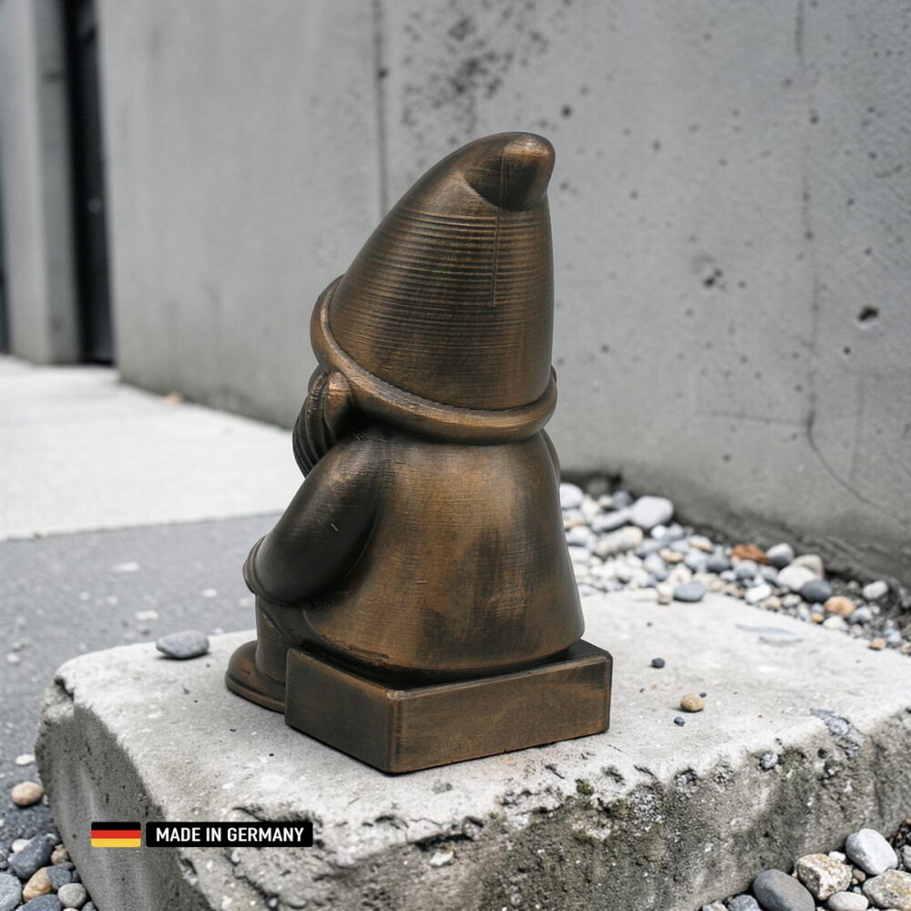 grübelzwerg brushes figur metallic handveredelt garten deko