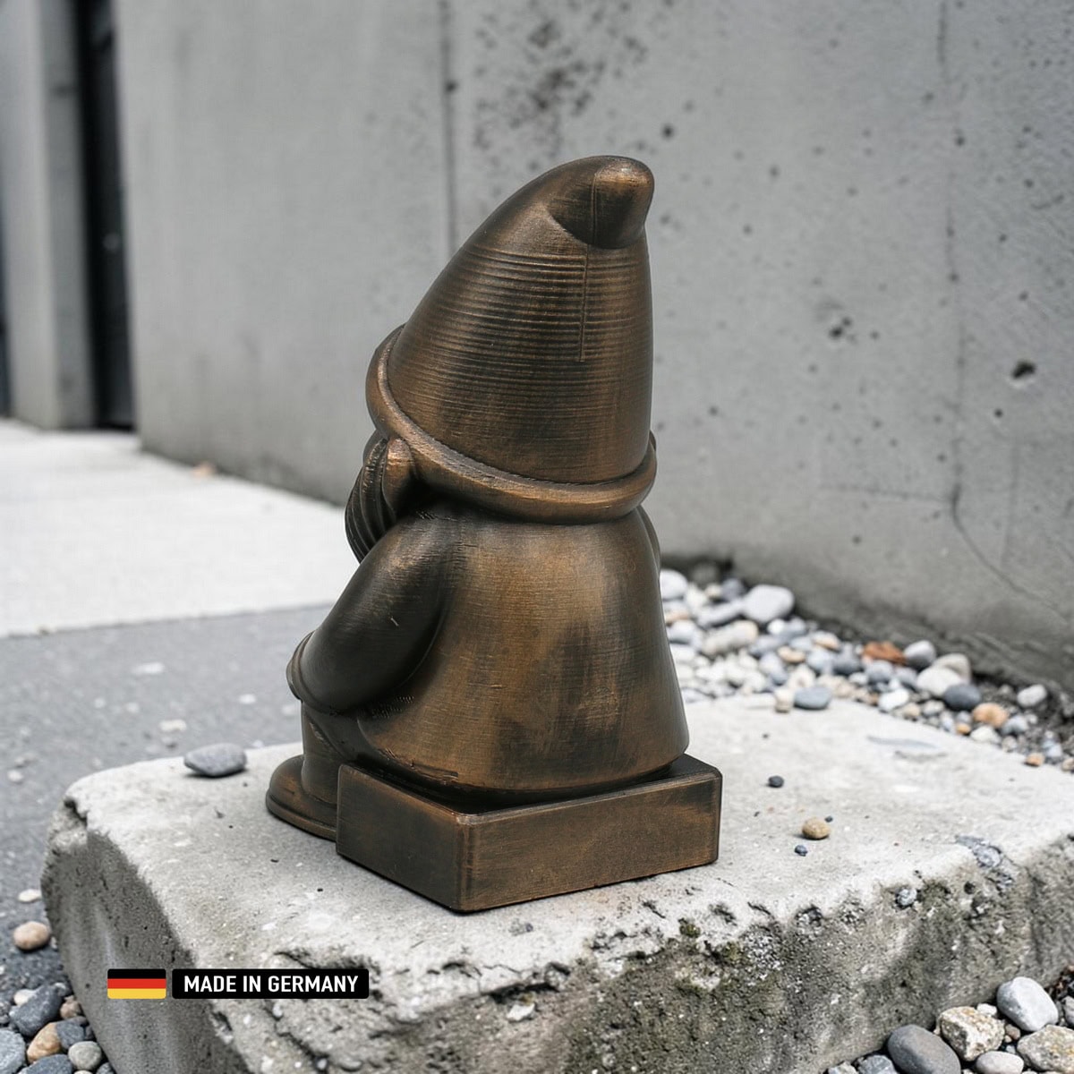 grübelzwerg brushes figur metallic handveredelt garten deko