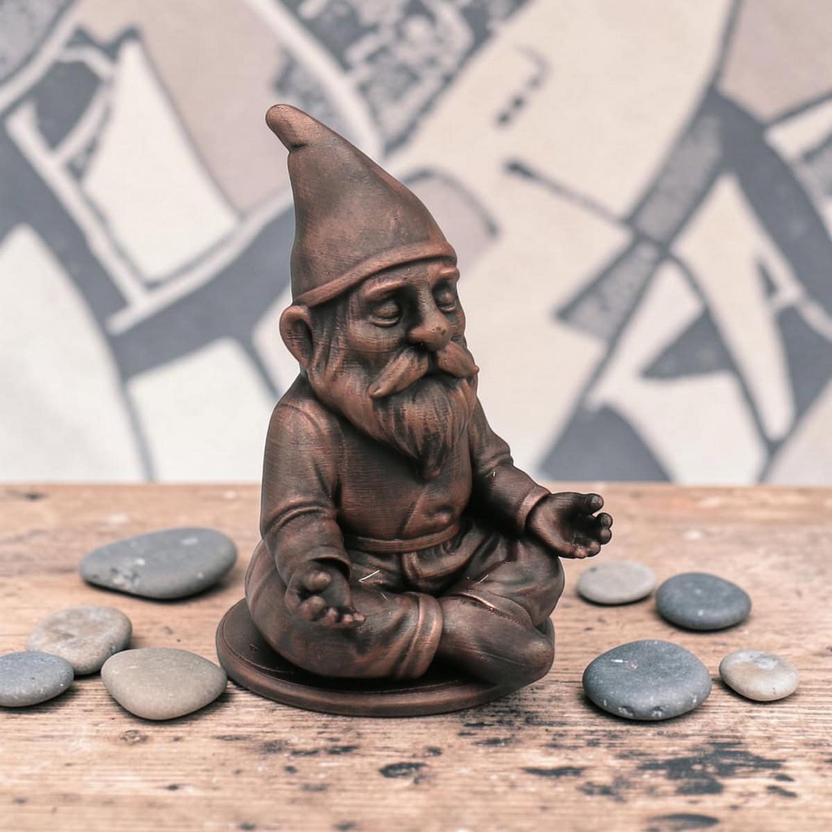 meditationsgnom brushes figur metallic handveredelt zen deko für garten & blumen meditationsgnom brushes figur metallic handveredelt zen deko für garten & blumen