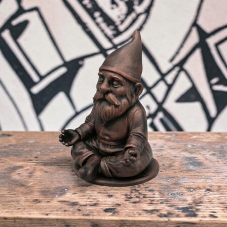 meditationsgnom brushes figur metallic handveredelt zen deko für garten & blumen