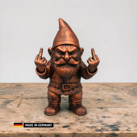 mittelfinger gnom brushes figur handveredelt metallic optik 145mm