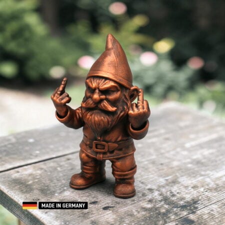 mittelfinger gnom brushes figur handveredelt metallic optik 145mm