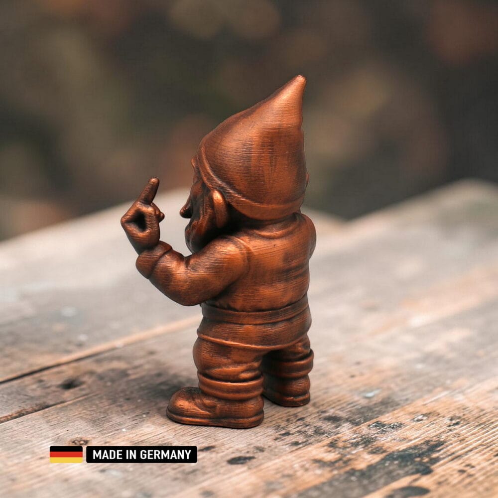 mittelfinger gnom brushes figur handveredelt metallic optik 145mm