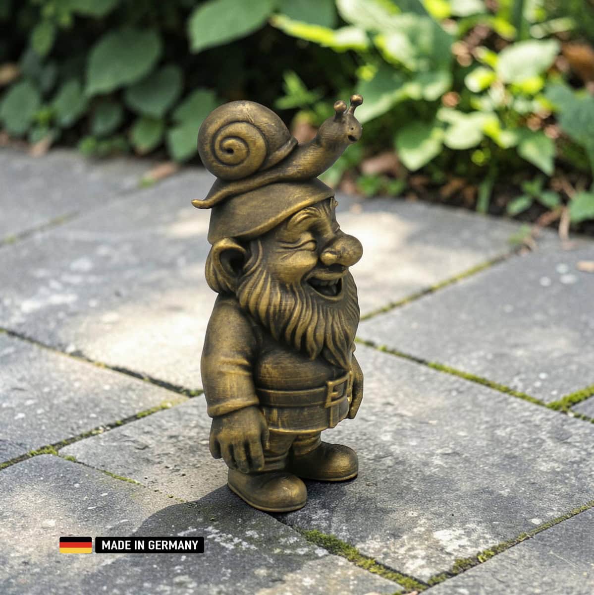 langsamer zwerg / schnecken gnom – handveredelte figur 140 mm