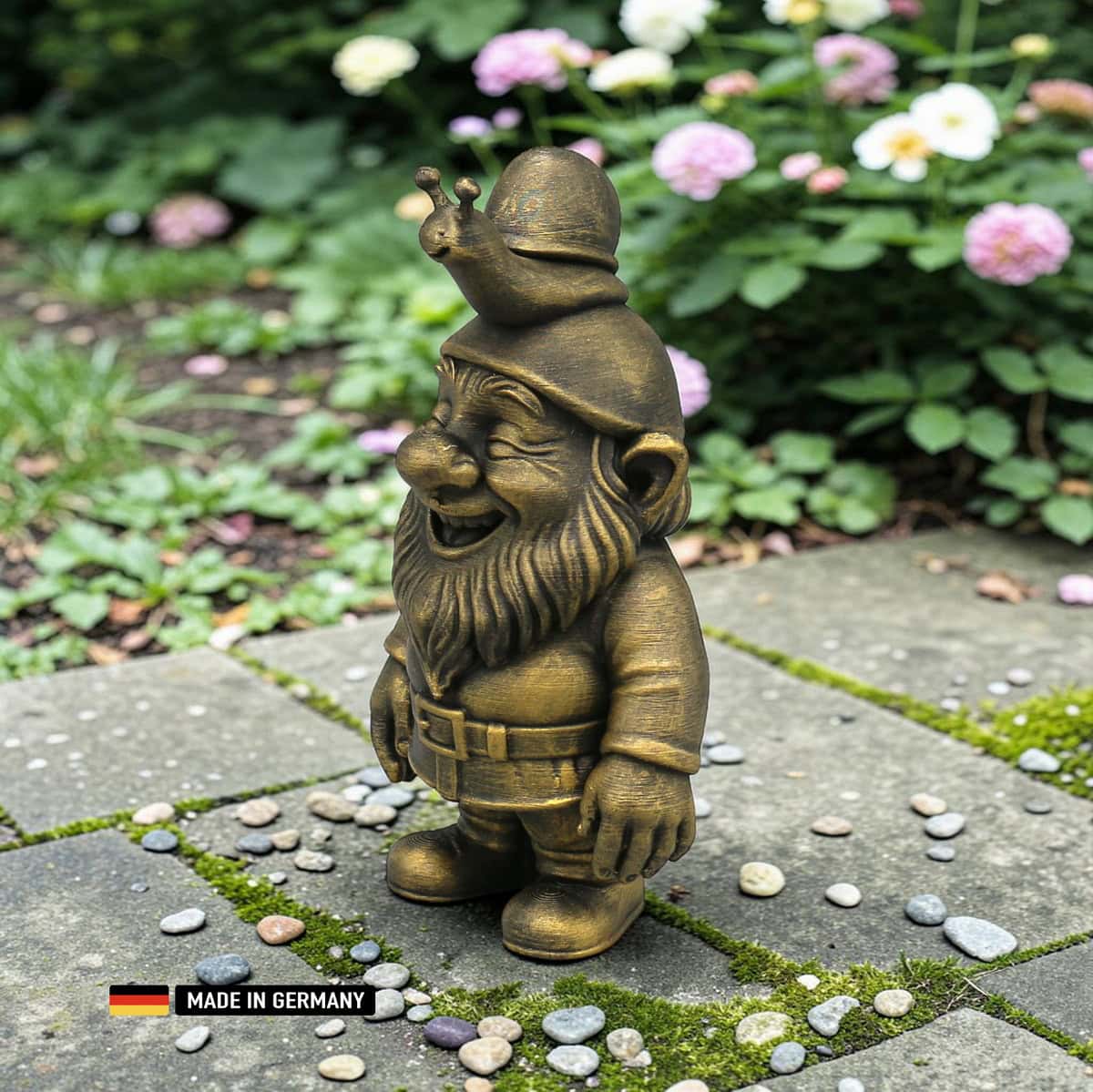 langsamer zwerg / schnecken gnom – handveredelte figur 140 mm