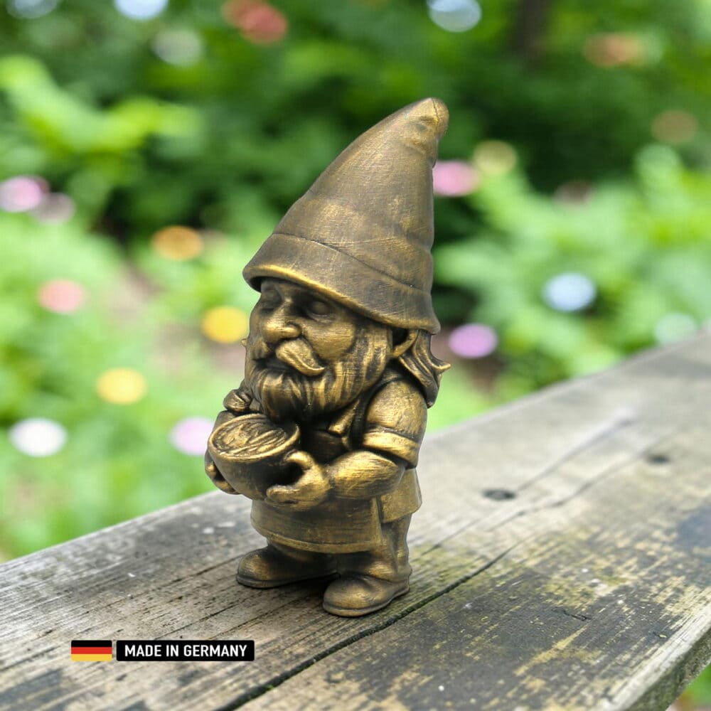 barista gnom / zwerg mit kaffee – handveredelte figur 140 mm brushes