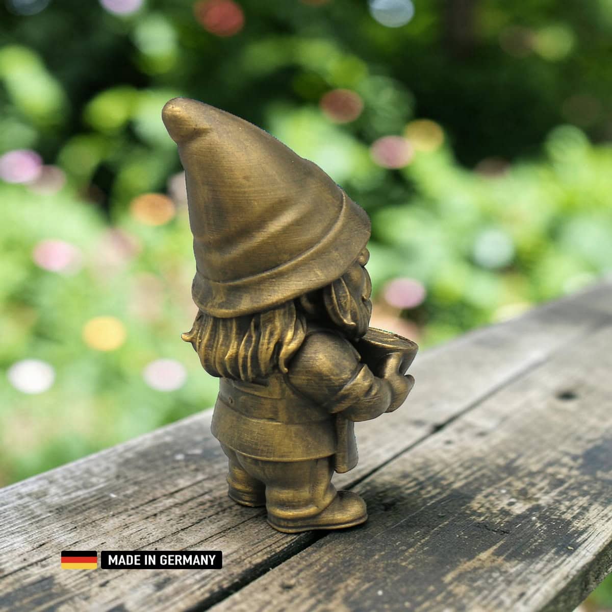 barista gnom / zwerg mit kaffee – handveredelte figur 140 mm brushes