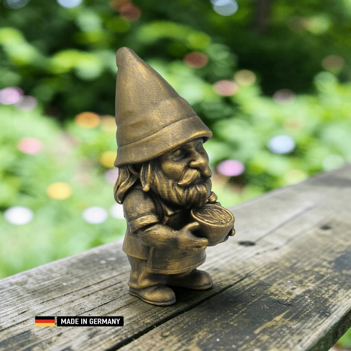 barista gnom / zwerg mit kaffee – handveredelte figur 140 mm brushes