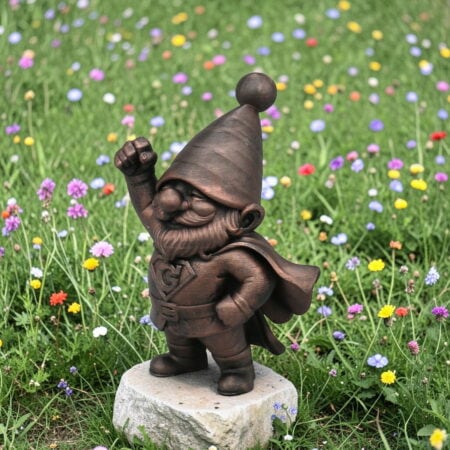 der superheld gnom mit den superkräften – dekofigur für garten, beet und fensterbank