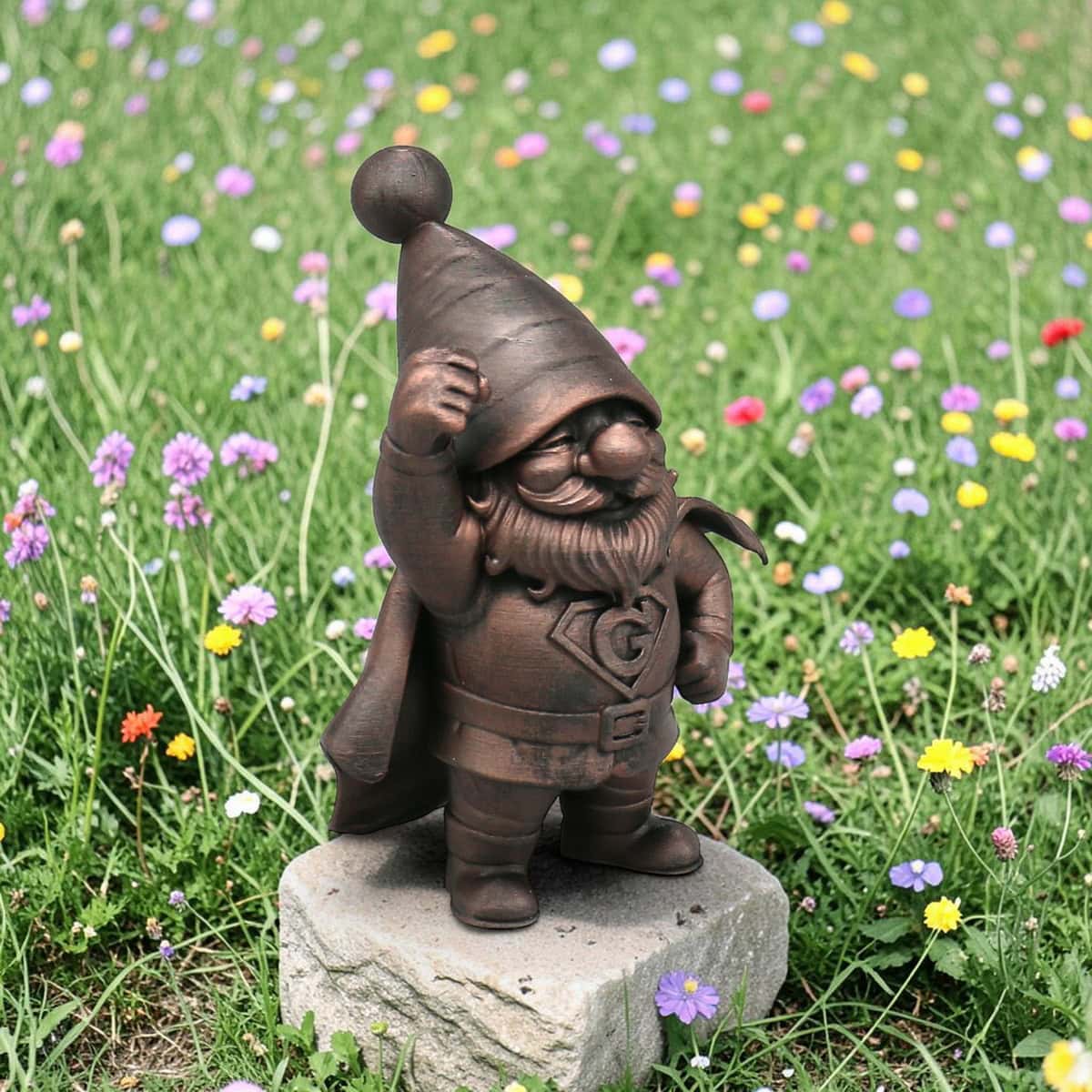 der superheld gnom mit den superkräften – dekofigur für garten, beet und fensterbank