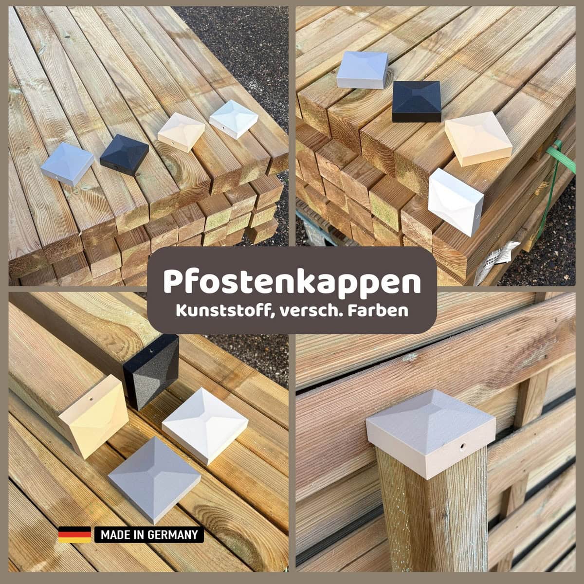 pfostenkappe kunststoff pfosten abdeckung universal, verschiedene größen und farben